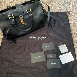 YSL Saint Laurent Black Cabas Monogram Bag Authentic crossbody handle